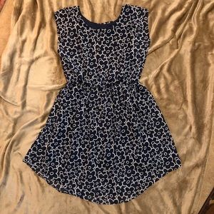 ByBy Girl Navy flower print short sleeve dress